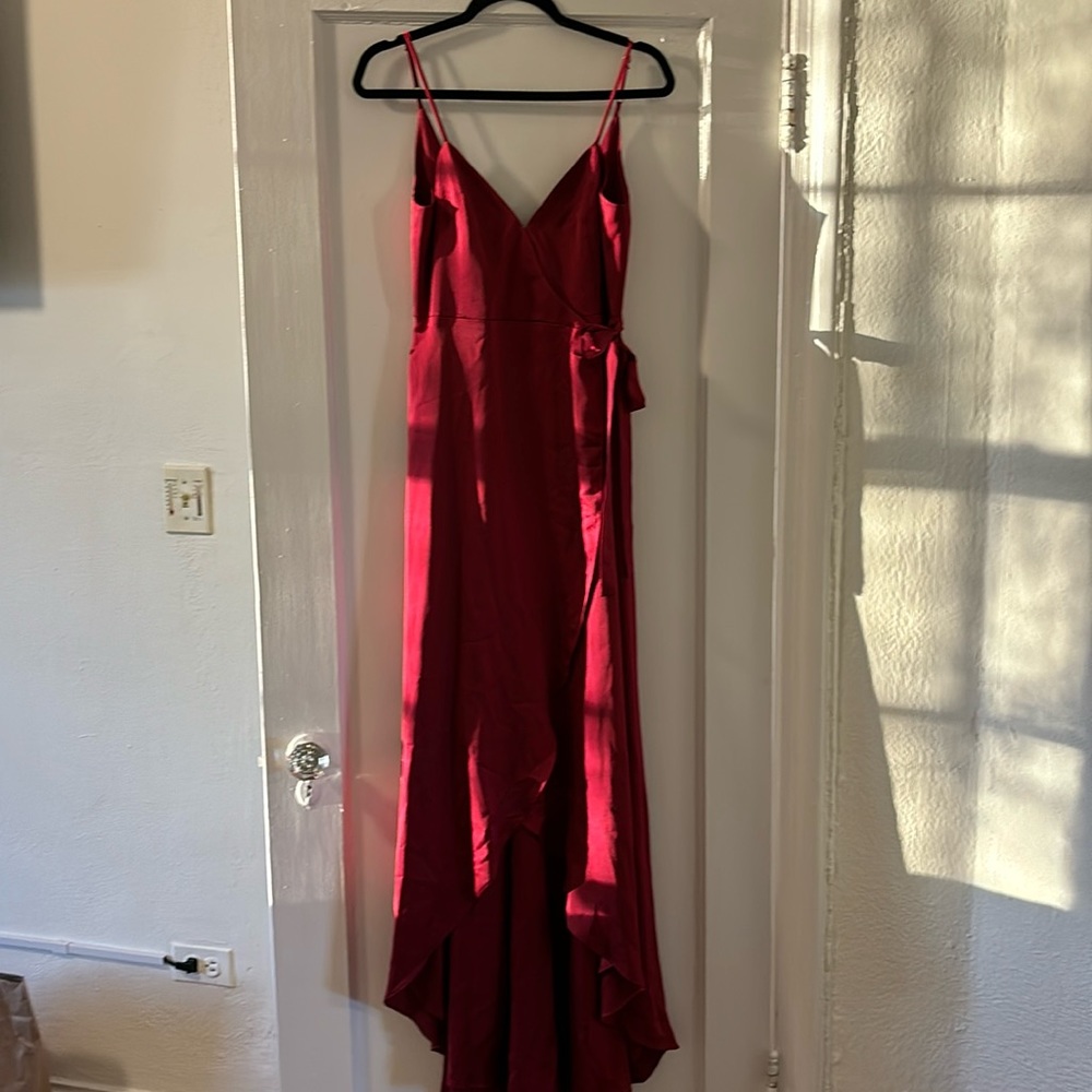 Show me your Mumu red satin gown